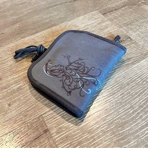 REI Dark Gray With Peacock Crossbody Mini Purse